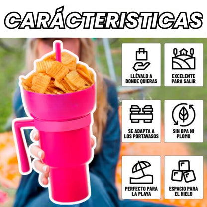 SnackSip Duo™ Vaso Snack 2 En 1 - 🎁OFERTA 2x 1 Lleva una unidad de 🎁