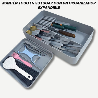 Tu cocina en Orden: Organizador Ajustable para Cubiertos y Utensilios