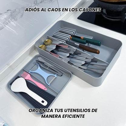 Tu cocina en Orden: Organizador Ajustable para Cubiertos y Utensilios