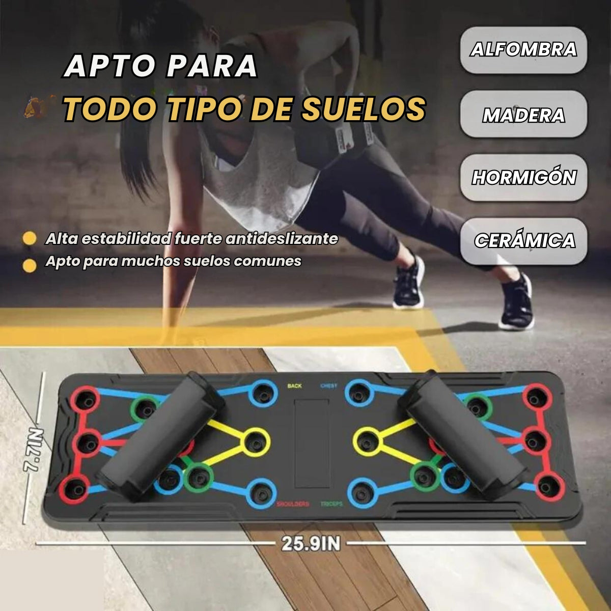 Push-up plegable y multifuncional - para hombres y mujeres