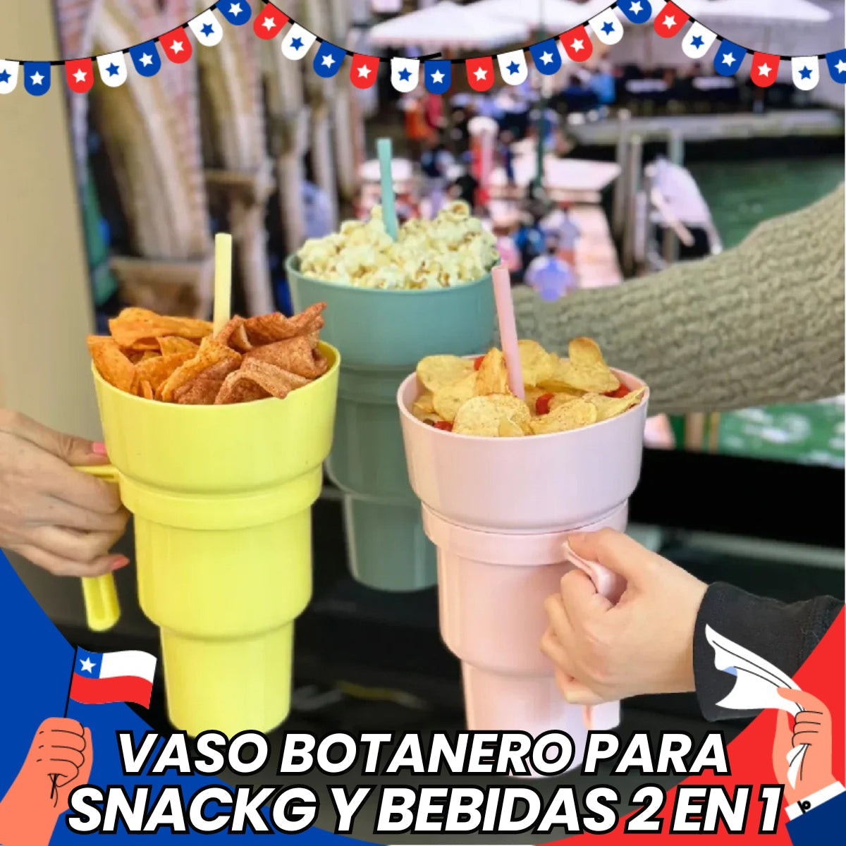 SnackSip Duo™ Vaso Snack 2 En 1 - 🎁OFERTA 2x 1 Lleva una unidad de 🎁