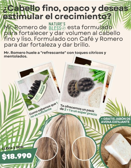 Nature's Bless: Champú de Romero y Café🍀 + JABÓN DE AVENA DE REGALO🍀