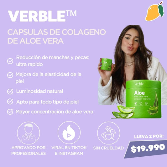 VERBLE™ Capsulas de colageno de aloe vera 2X1