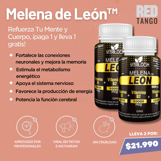 Melena de León - Refuerza Tu Mente y Cuerpo, ¡Paga 1 y lleva 1 gratis!